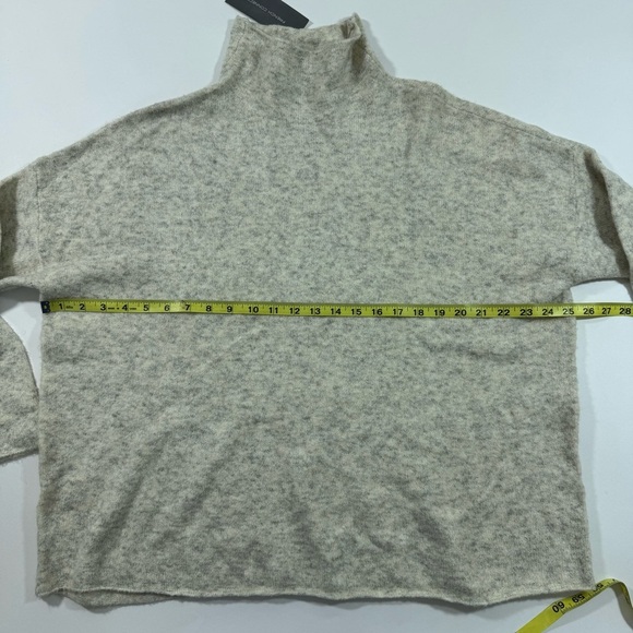 New French Connection Flossy Mock Neck Jumper Sweater Oatmeal - Picture 5 of 6